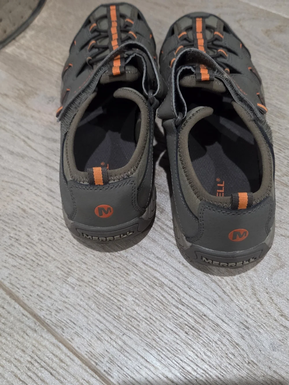 Merrell Kids' Grey and Orange Closed-Toe Sandals